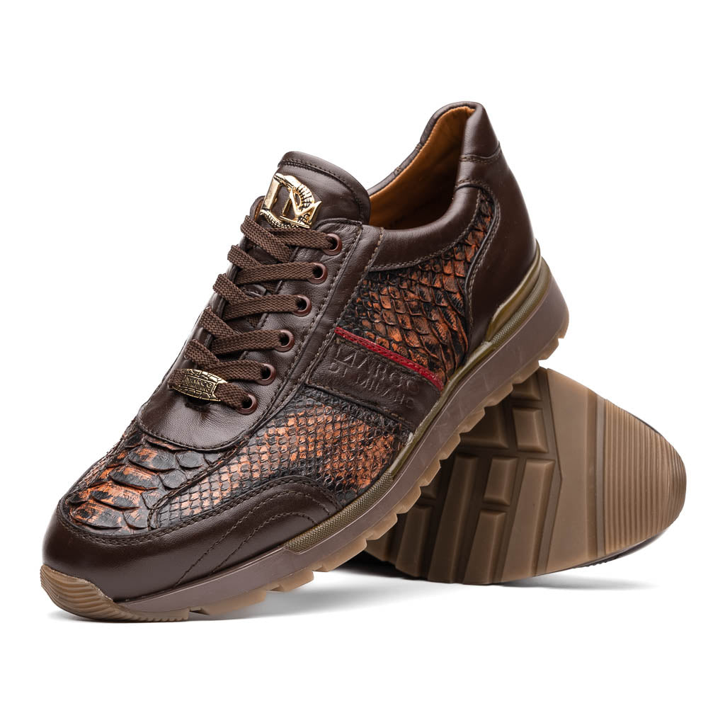 Brescia Washed Classic Calfskin Fashion Sneaker Men's Cognac