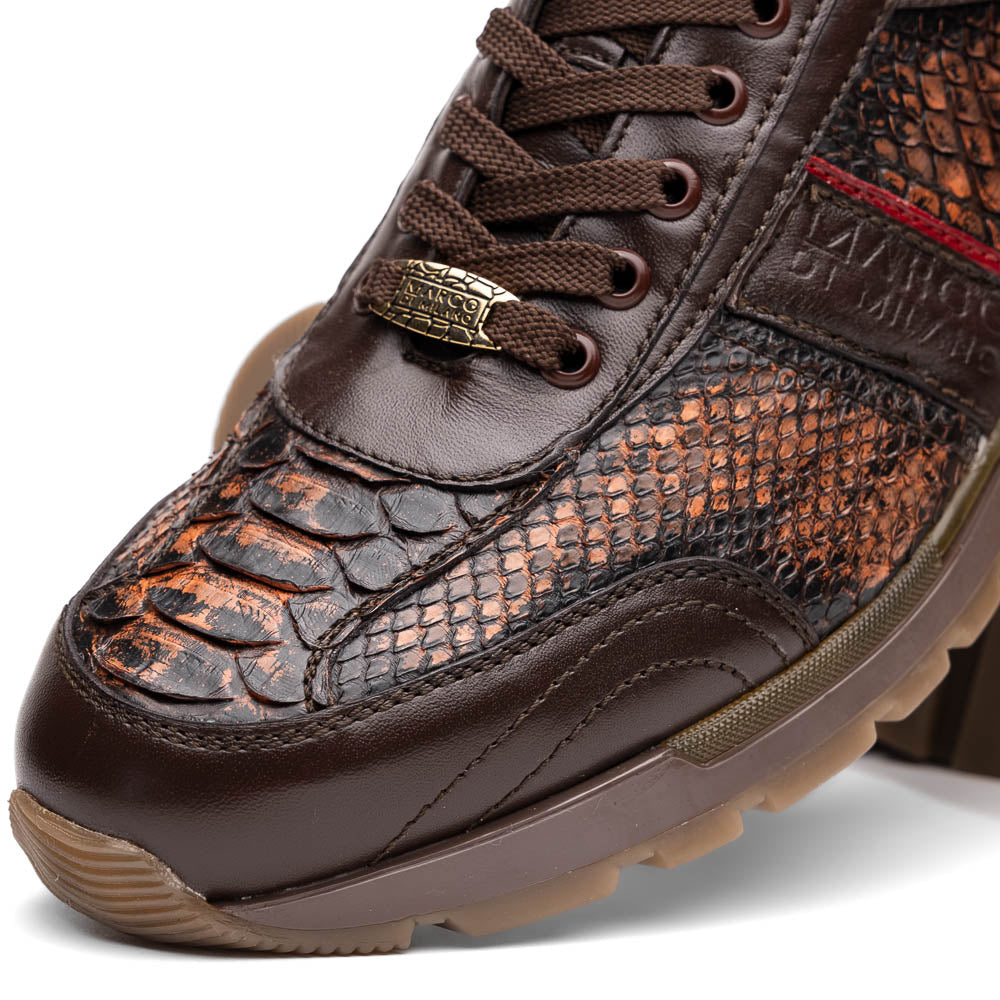 Brescia Washed Classic Calfskin Fashion Sneaker Men's Cognac