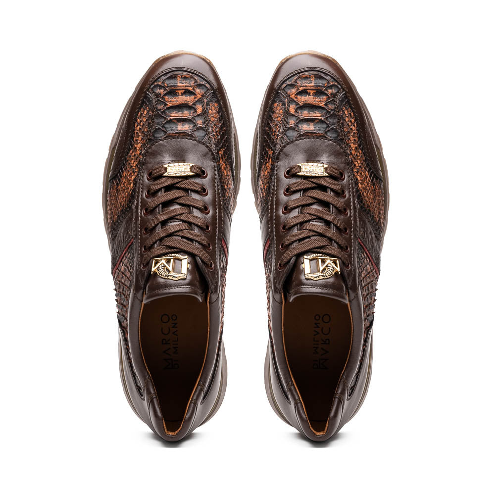Brescia Washed Classic Calfskin Fashion Sneaker Men's Cognac