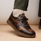 Brescia Washed Classic Calfskin Fashion Sneaker Men's Cognac