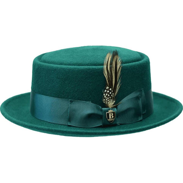 Bruno Capelo Dress Hat Australian Wool Crushable Pork Pie Jazz PP109 Emerald - J.Valintin Men's Wear Legend - PP109 - Emerald - S