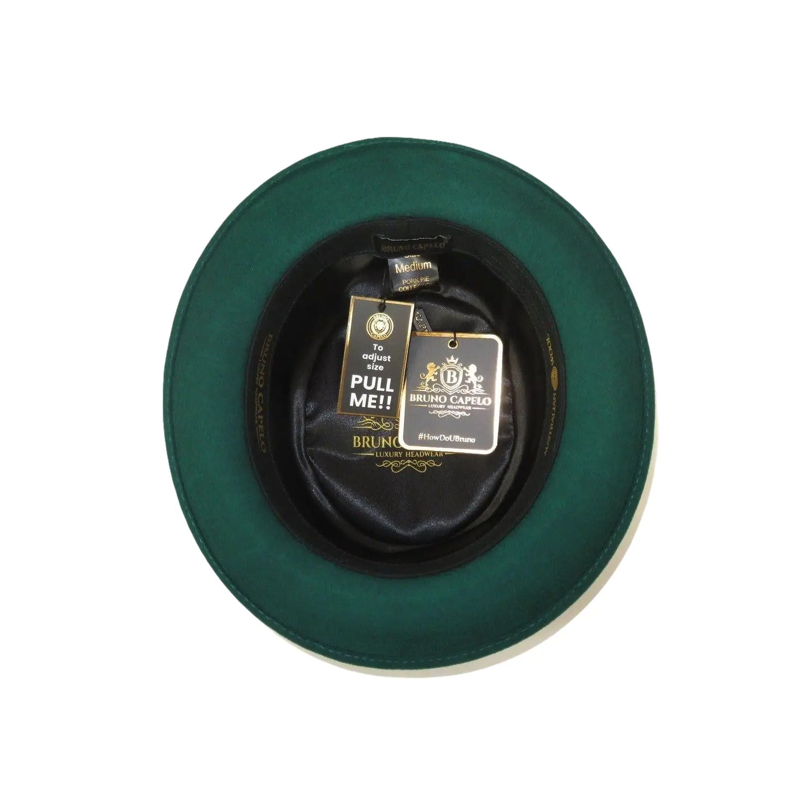 Bruno Capelo Dress Hat Australian Wool Crushable Pork Pie Jazz PP109 Emerald - J.Valintin Men's Wear Legend - PP109 - Emerald - S