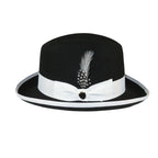 Bruno Capelo Dress Hat Australian Wool Homburg Godfather GF111 Black white - J.Valintin Men's Wear Legend - 19584