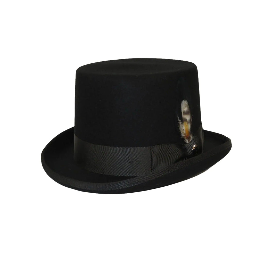 Bruno Capelo Formal Top Hat Australian Wool 5 Inch High Crown Top100 Black - J.Valintin Men's Wear Legend - Top100 - Black - S