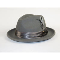 Bruno Capelo Hat Australian Wool Crushable Fedora Giovani UN118 Steel Gray - J.Valintin Men's Wear Legend - UN118 - Steel - S