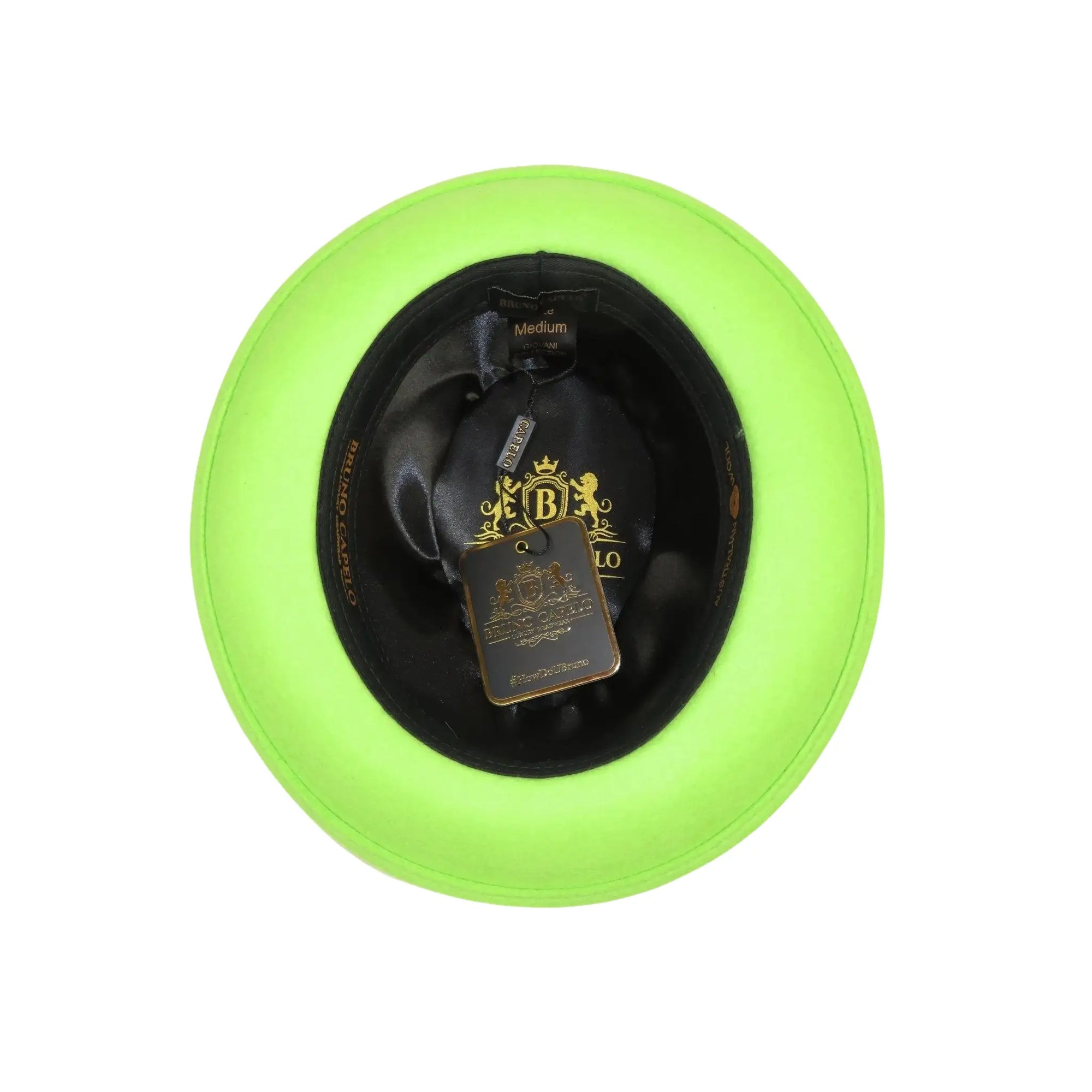 Bruno Capelo Hat Australian Wool Crushable Fedora Giovani UN119 Lime Green - J.Valintin Men's Wear Legend - UN119 Lime - S