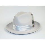 Bruno Capelo Hat Australian Wool Crushable Fedora Giovani UN133 Silver Gray - J.Valintin Men's Wear Legend - UN133 - Silver - S