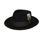 Bruno Capelo Hat Australian Wool Fedora Pinch Front Milan Snap Brim Mi500 Black - J.Valintin Men's Wear Legend - Mi500 - Black - S
