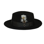Bruno Capelo Hat Australian Wool Fedora Pinch Front Milan Snap Brim Mi500 Black - J.Valintin Men's Wear Legend - Mi500 - Black - S