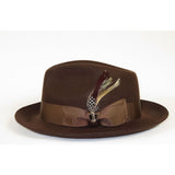 Bruno Capelo Hat Australian Wool Fedora Teardrop Crown Fabio FB227 Brown - J.Valintin Men's Wear Legend - FB227 - Brown - S