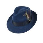Bruno Capelo Hat Australian Wool Fedora Teardrop Crown Fabio FB234 Denim - J.Valintin Men's Wear Legend - FB234 - Denim - S