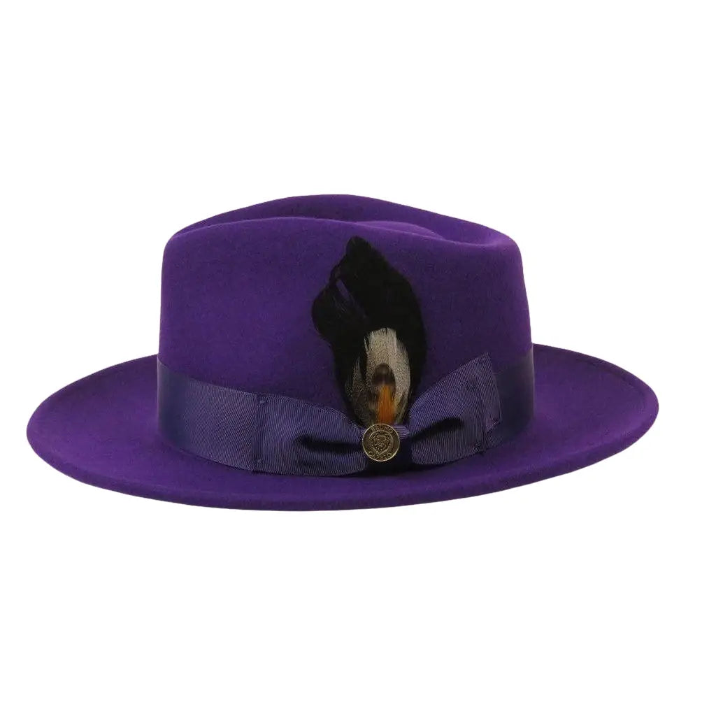 Bruno Capelo Hat Australian Wool Fedora Teardrop Crushable Bel Air BL595 Purple - J.Valintin Men's Wear Legend - BL595 - Purple - S