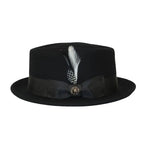 Bruno Capelo Hat Wool Fedora Diamond Crown Santana Stingy Brim SA200 Black - J.Valintin Men's Wear Legend - SA200 - Black - S