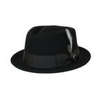 Bruno Capelo Hat Wool Fedora Diamond Crown Santana Stingy Brim SA200 Black - J.Valintin Men's Wear Legend - SA200 - Black - S