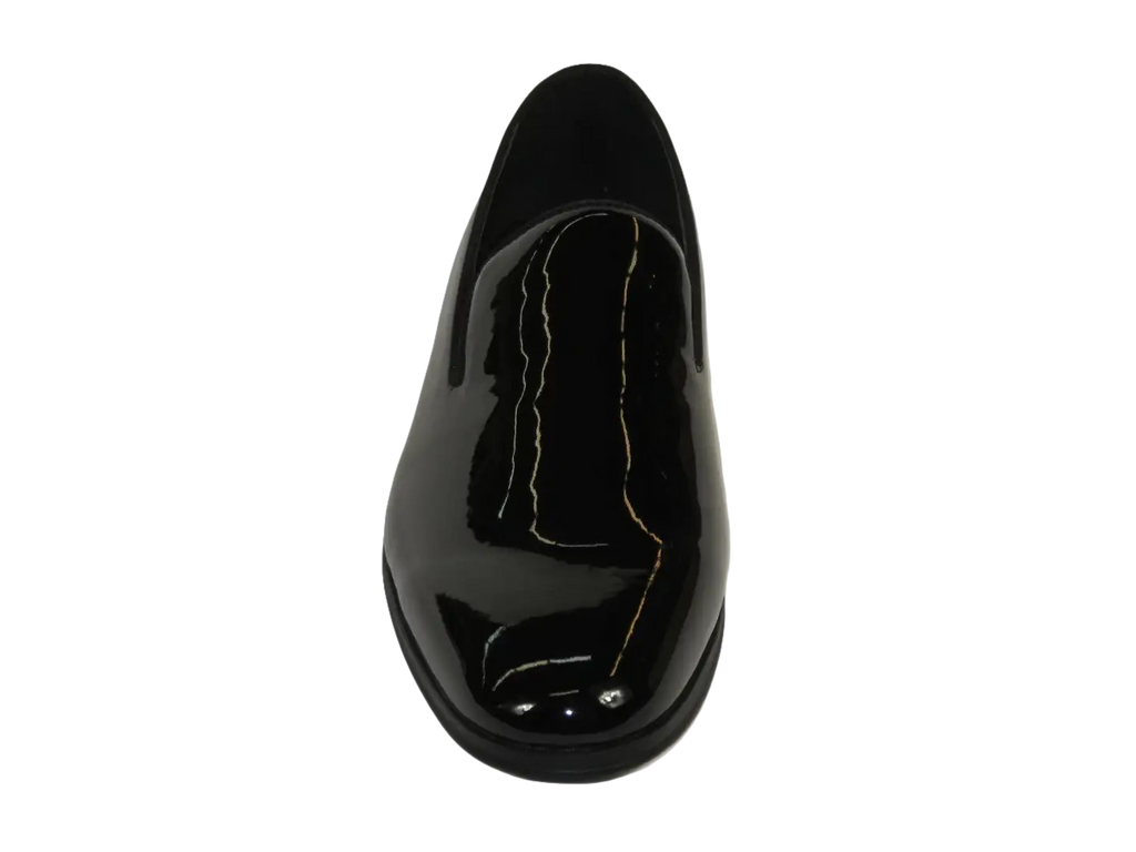 Men Santino Luciano Formal Shoes Patent Leather Shiny Slip on Loafer C350 Black