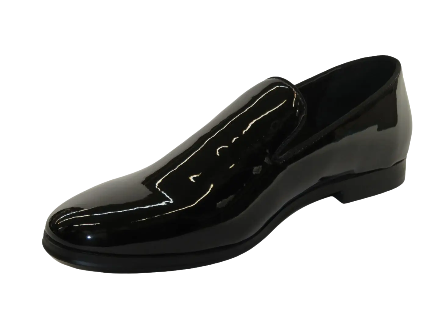Men Santino Luciano Formal Shoes Patent Leather Shiny Slip on Loafer C350 Black