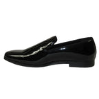 Men Santino Luciano Formal Shoes Patent Leather Shiny Slip on Loafer C350 Black