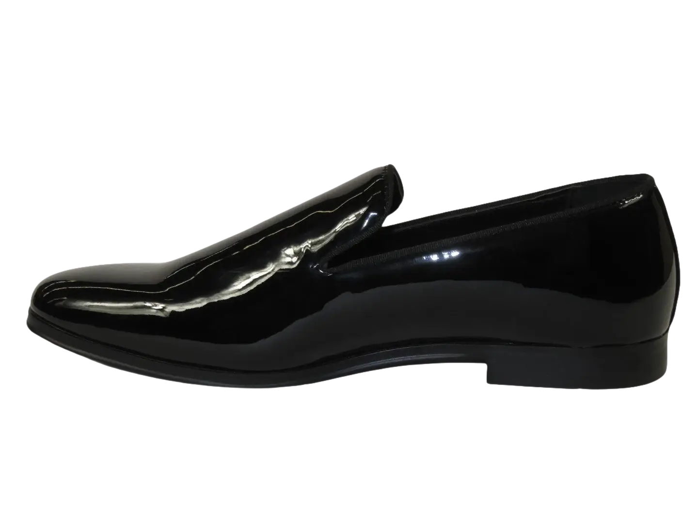 Men Santino Luciano Formal Shoes Patent Leather Shiny Slip on Loafer C350 Black
