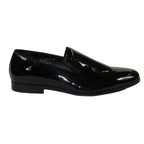Men Santino Luciano Formal Shoes Patent Leather Shiny Slip on Loafer C350 Black