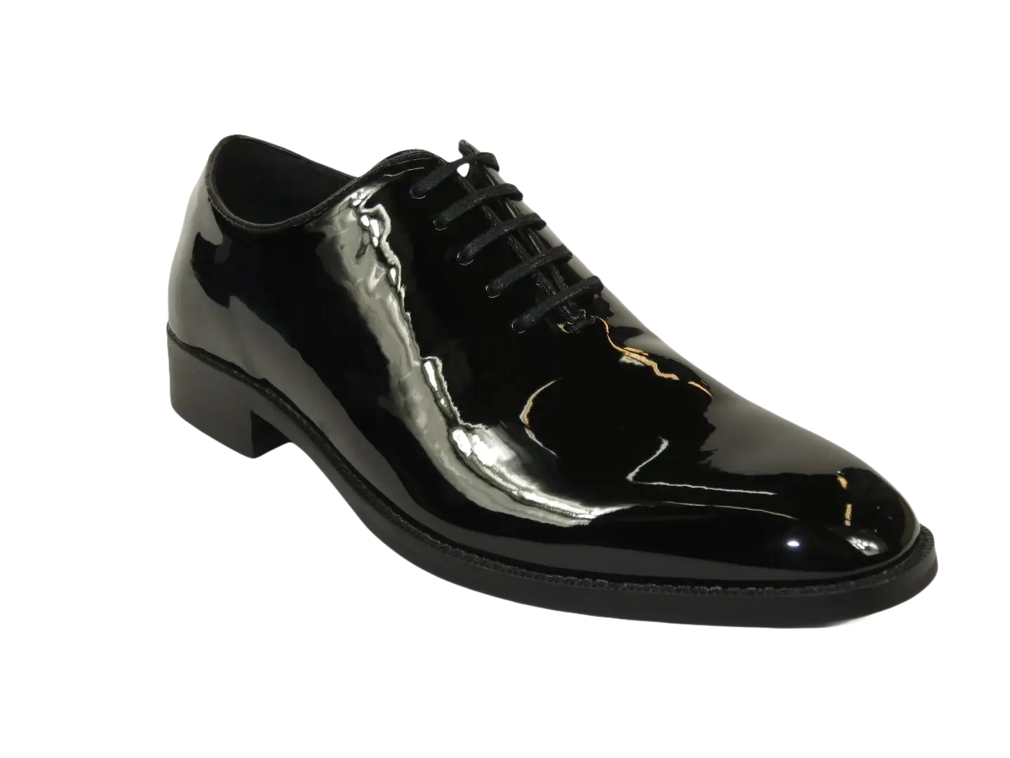 Men Santino Luciano Formal Dress Shoes Patent Leather Shiny Lace up C530 Black