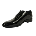 Men Santino Luciano Formal Dress Shoes Patent Leather Shiny Lace up C530 Black