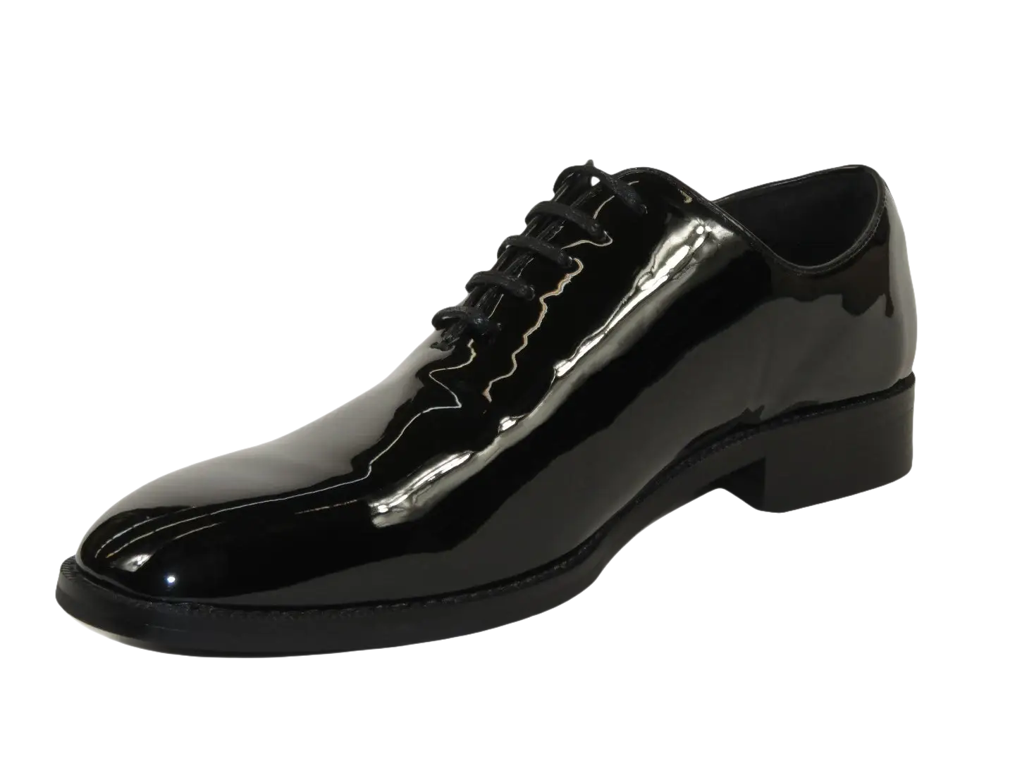 Men Santino Luciano Formal Dress Shoes Patent Leather Shiny Lace up C530 Black