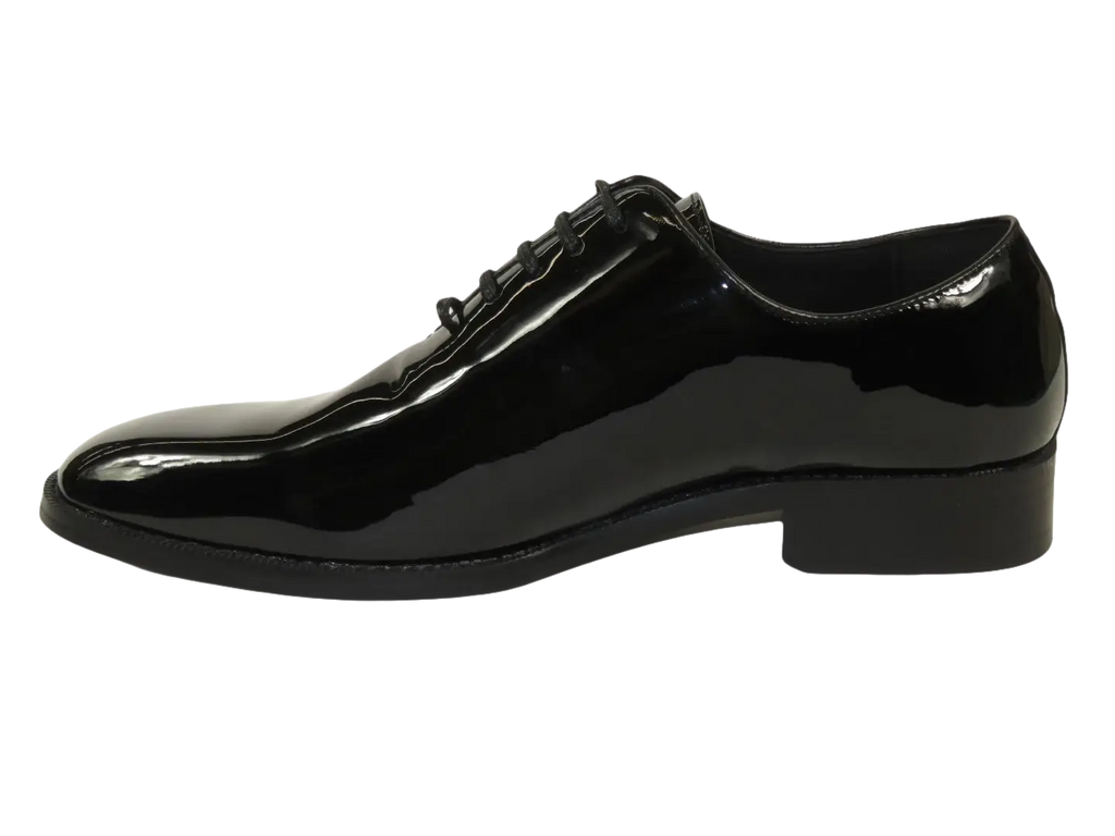 Men Santino Luciano Formal Dress Shoes Patent Leather Shiny Lace up C530 Black