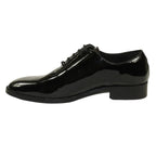 Men Santino Luciano Formal Dress Shoes Patent Leather Shiny Lace up C530 Black