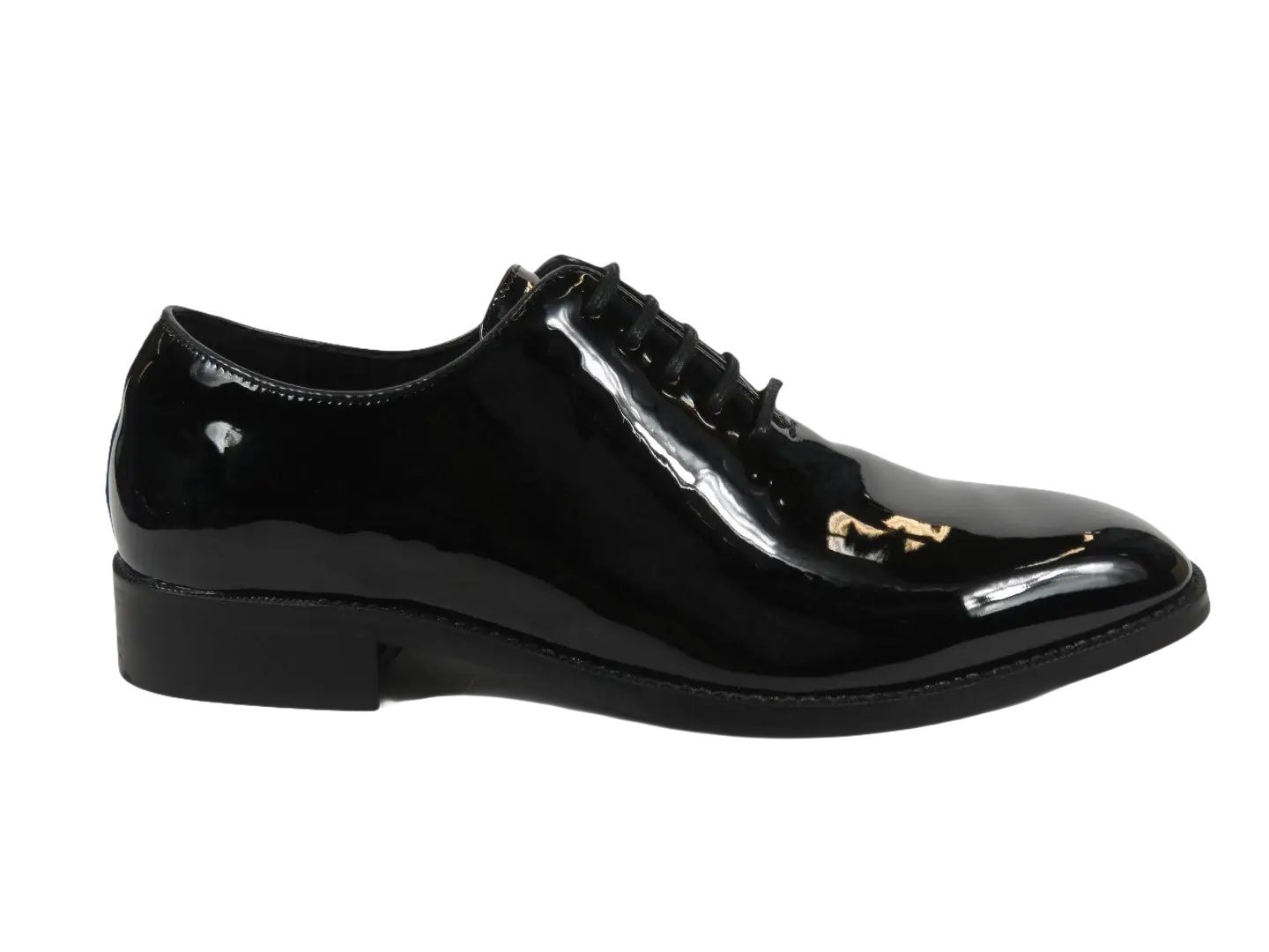 Men Santino Luciano Formal Dress Shoes Patent Leather Shiny Lace up C530 Black