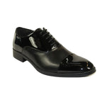 Men Santino Luciano Formal Dress Shoes Patent Leather Shiny Lace up C531 Black