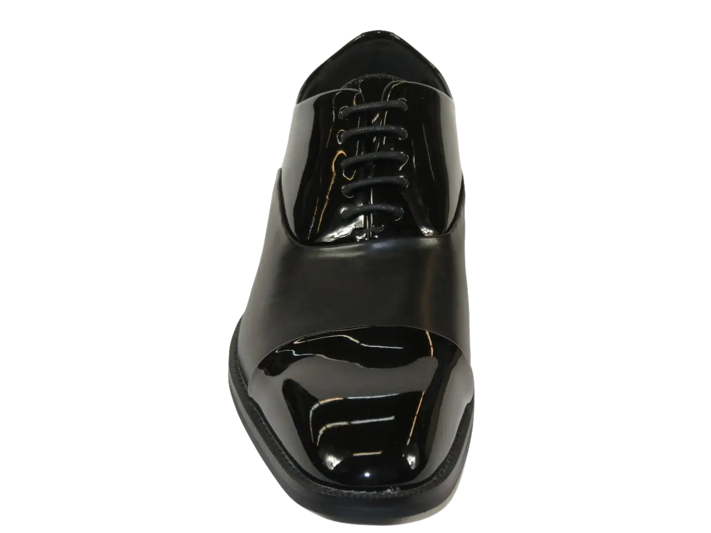 Men Santino Luciano Formal Dress Shoes Patent Leather Shiny Lace up C531 Black