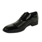 Men Santino Luciano Formal Dress Shoes Patent Leather Shiny Lace up C531 Black