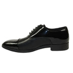 Men Santino Luciano Formal Dress Shoes Patent Leather Shiny Lace up C531 Black