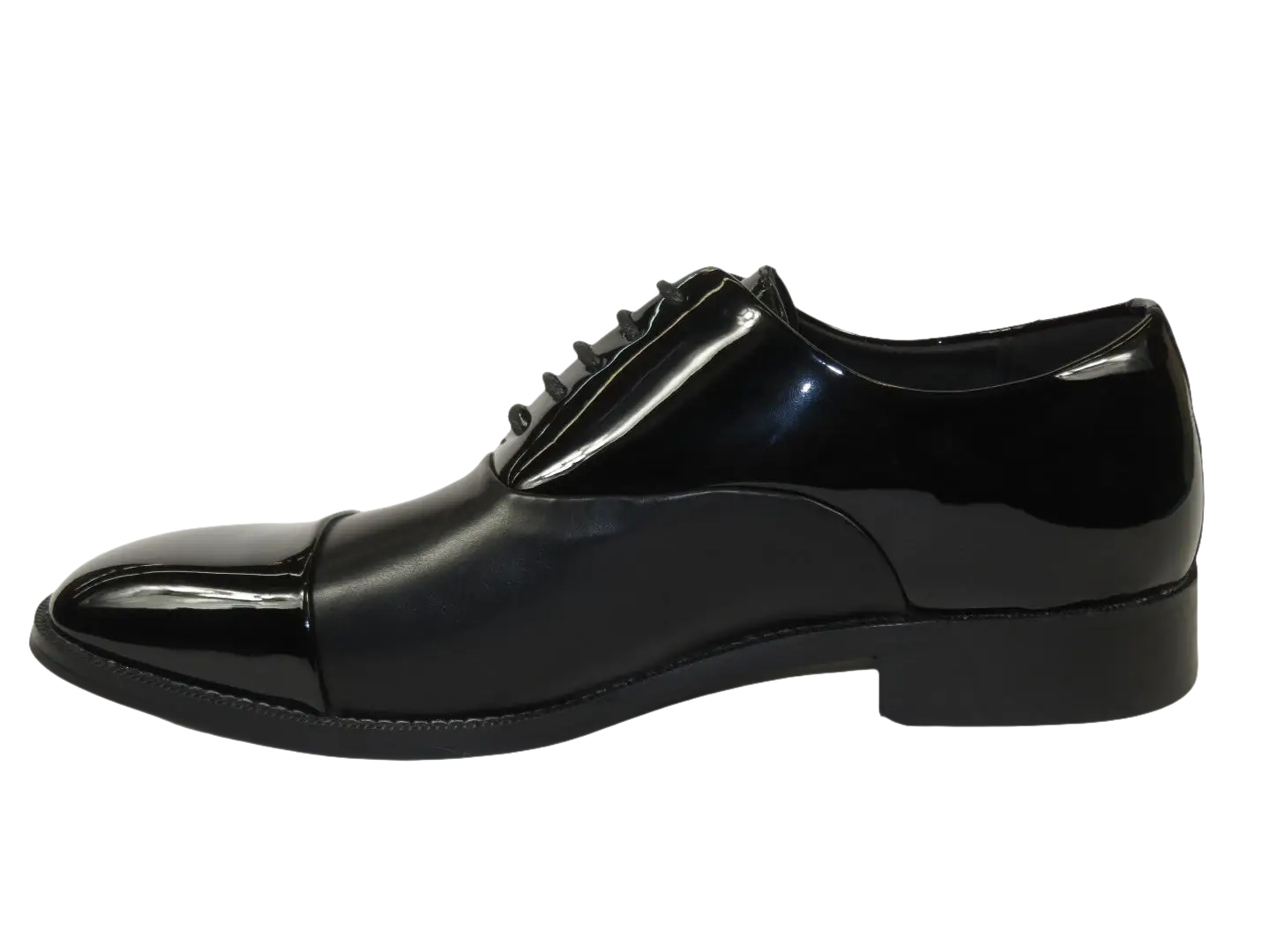 Men Santino Luciano Formal Dress Shoes Patent Leather Shiny Lace up C531 Black