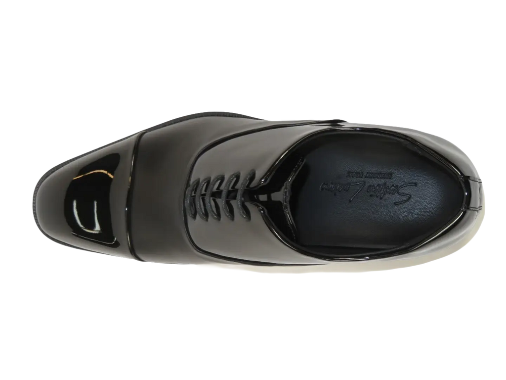 Men Santino Luciano Formal Dress Shoes Patent Leather Shiny Lace up C531 Black