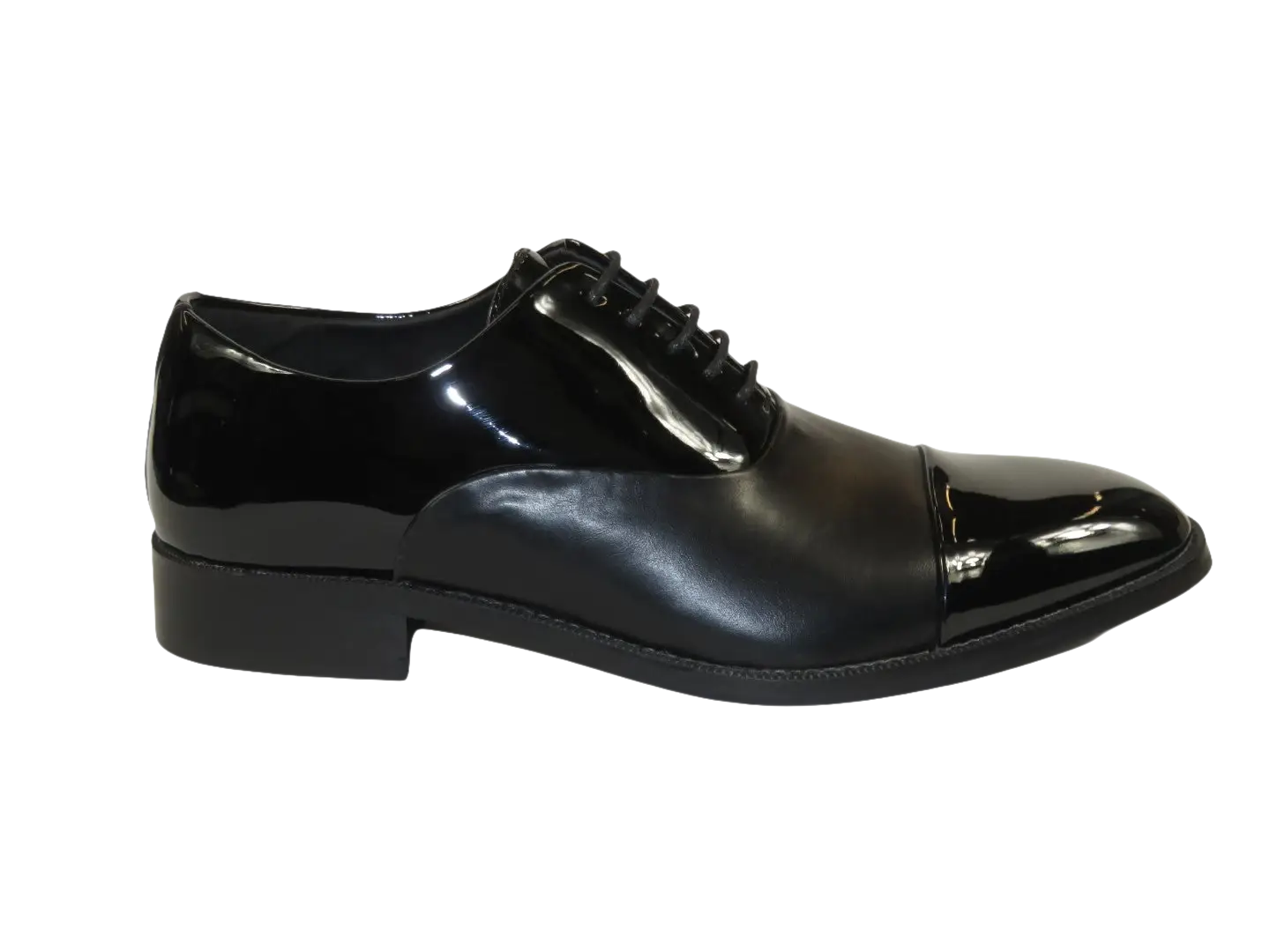 Men Santino Luciano Formal Dress Shoes Patent Leather Shiny Lace up C531 Black