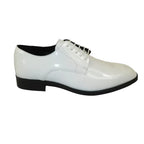 Men Santino Luciano Formal Dress Shoes Patent Leather Shiny Lace up C532 White