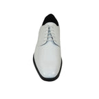 Men Santino Luciano Formal Dress Shoes Patent Leather Shiny Lace up C532 White