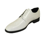 Men Santino Luciano Formal Dress Shoes Patent Leather Shiny Lace up C532 White