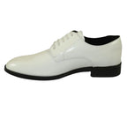Men Santino Luciano Formal Dress Shoes Patent Leather Shiny Lace up C532 White