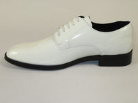 Men Santino Luciano Formal Dress Shoes Patent Leather Shiny Lace up C532 White