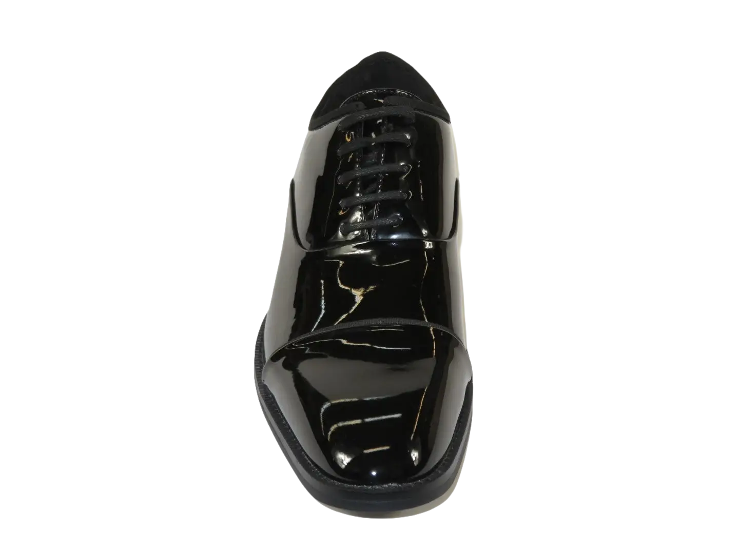 Men Santino Luciano Formal Dress Shoes Patent Leather Shiny Lace up C534 Black