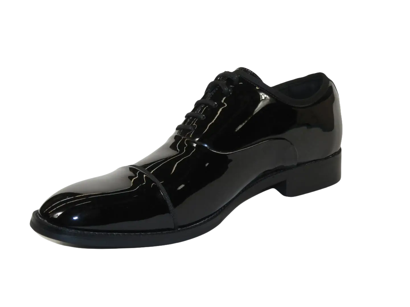 Men Santino Luciano Formal Dress Shoes Patent Leather Shiny Lace up C534 Black