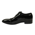 Men Santino Luciano Formal Dress Shoes Patent Leather Shiny Lace up C534 Black