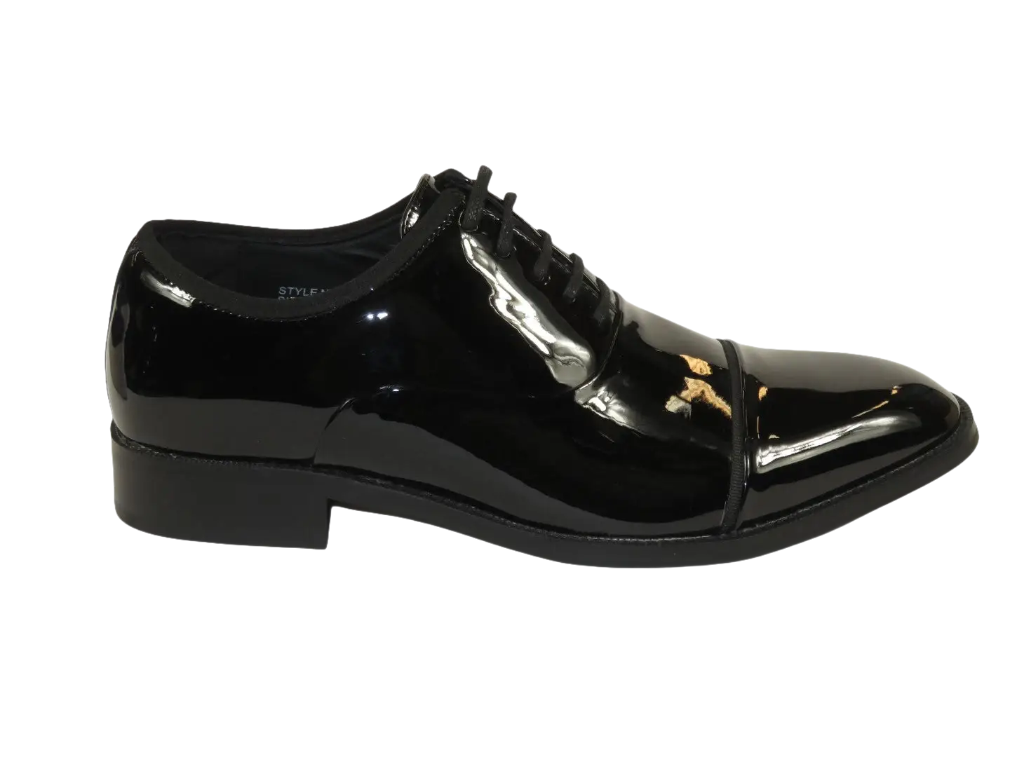 Men Santino Luciano Formal Dress Shoes Patent Leather Shiny Lace up C534 Black