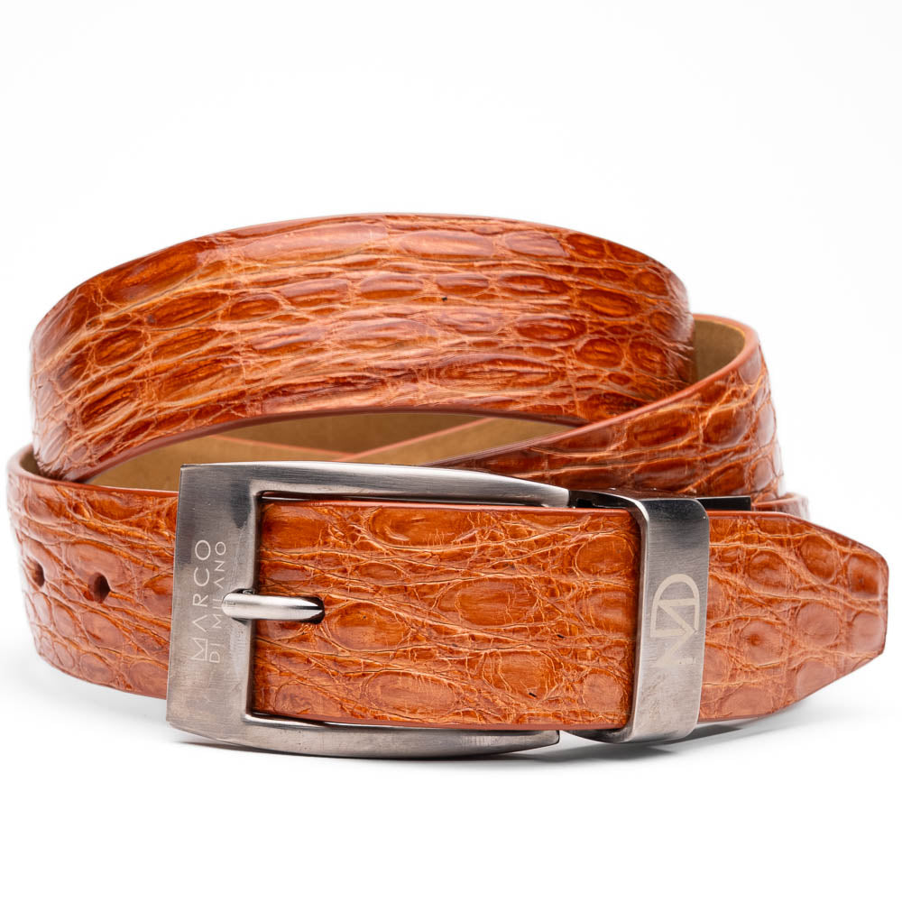 Marco Di Milano genuine exotic caiman flank Massimo Belt Honey