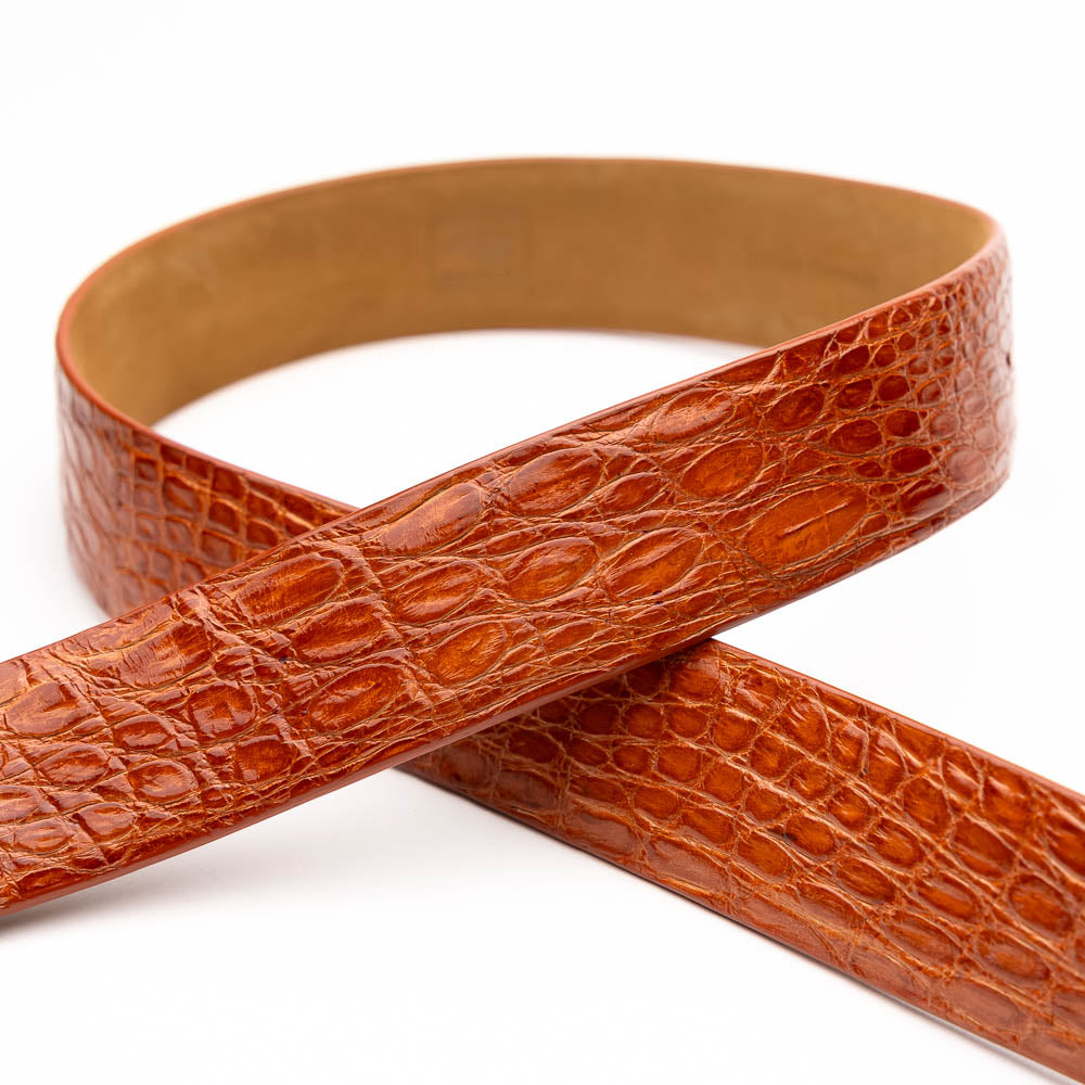 Marco Di Milano genuine exotic caiman flank Massimo Belt Honey