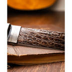 Massimo Genuine Exotic Caiman Flank Belt Brown