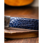 Massimo Exotic Caiman Flank Belt All Sizes Navy