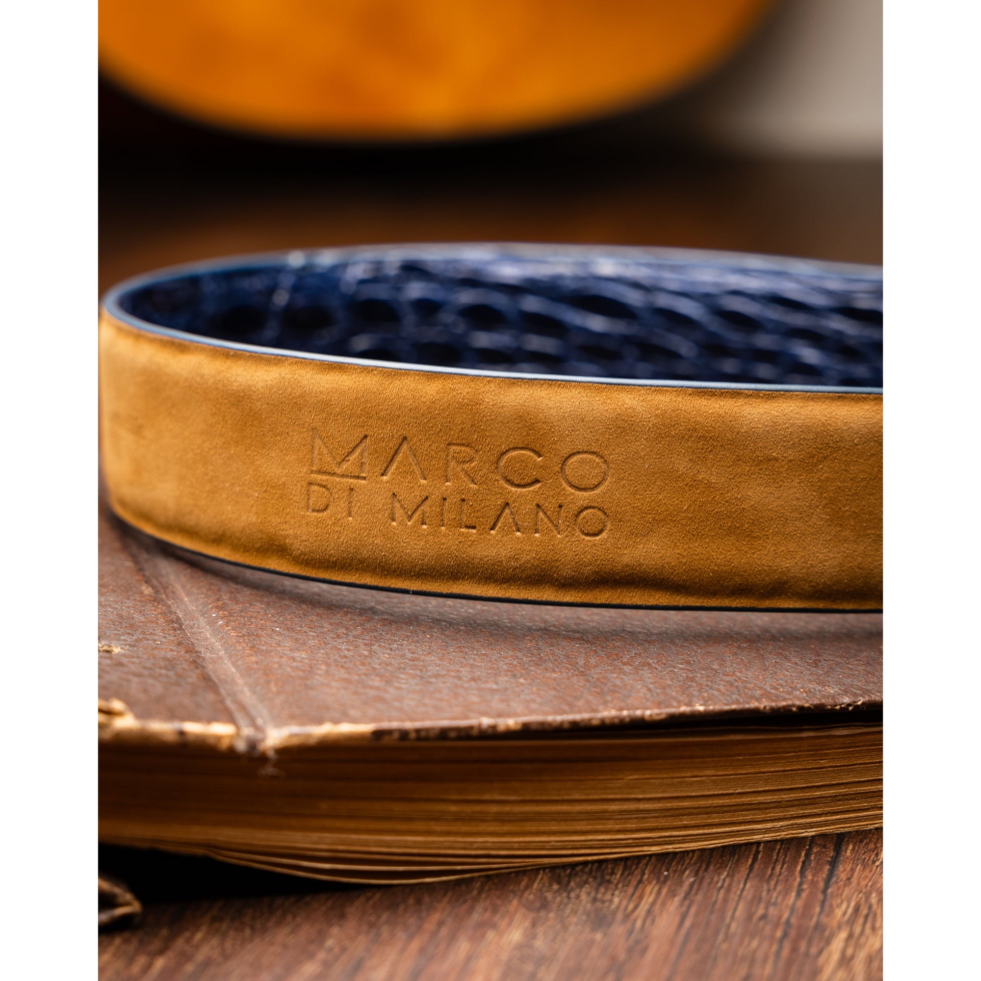 Massimo Exotic Caiman Flank Belt All Sizes Navy